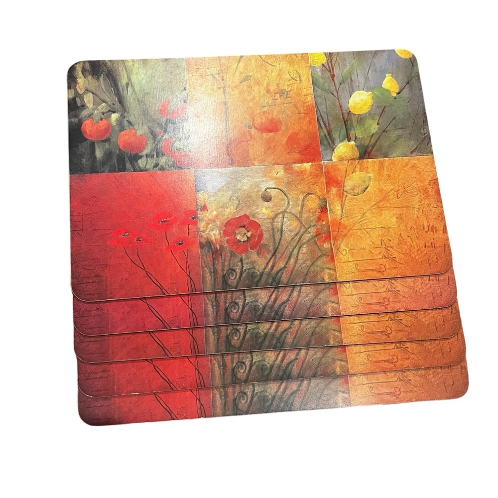 5 Cork Placemats Citrus Garden by Don Li-Leger